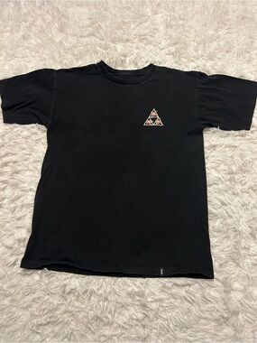 HUF black short sleeve t-shirt floral tee men’s size medium